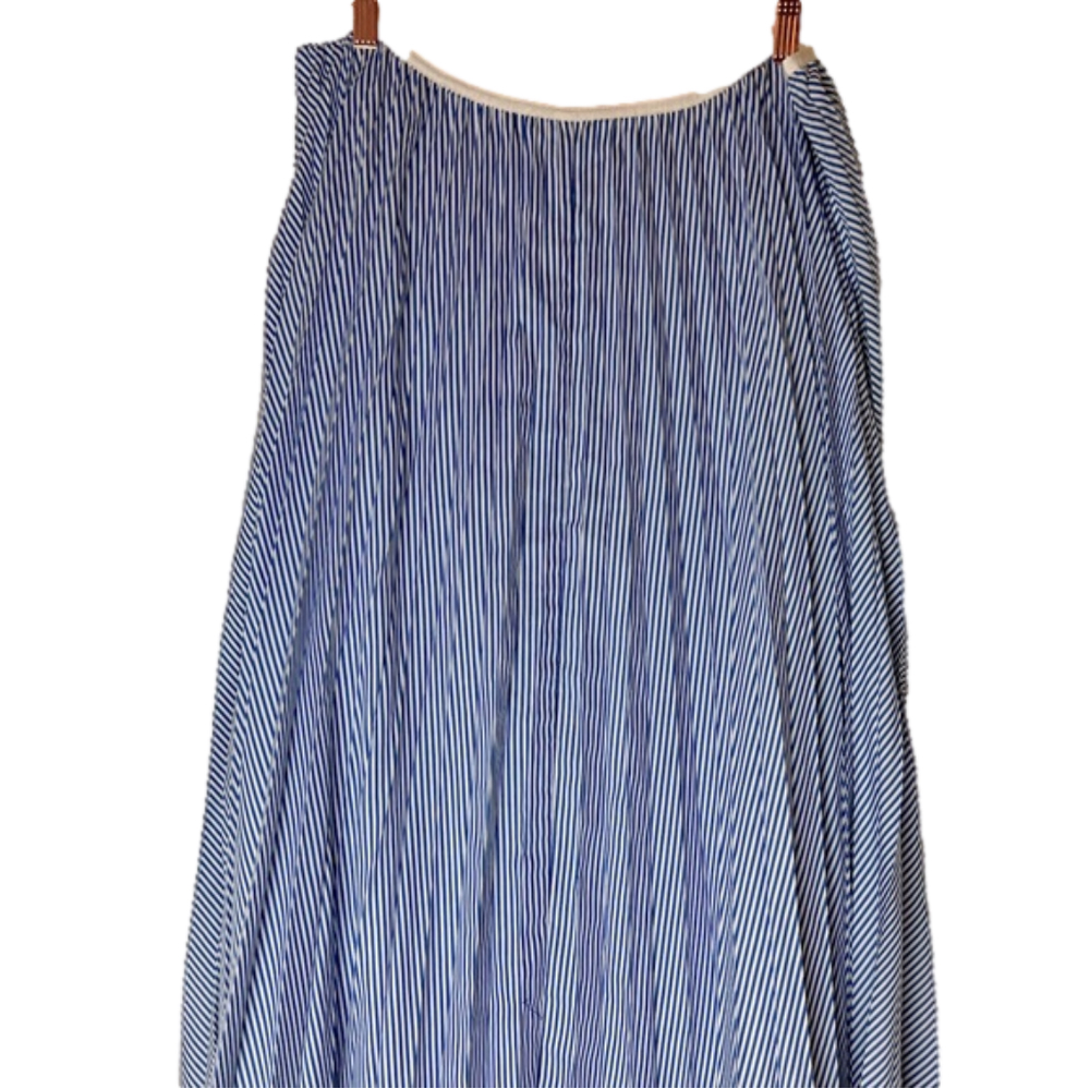 Re-Imagined by J.Crew Size 18 Pleated Blue & White Maxi Skirt